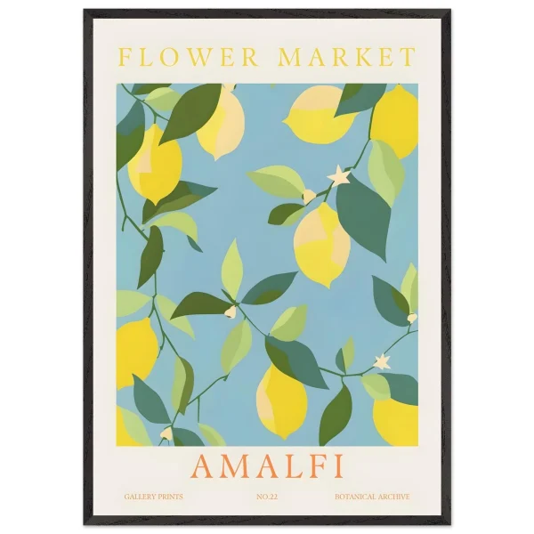 Artfulprints Poster met Lijst Flower market - Amalfi - 70x100 cm - Meerkleurig - 51Dnspod | Smaakvolle damp – Verzendkosten vrij vanaf 40€