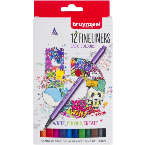 bruynzeel fineliners - multicolor - 12st - 51Dnspod | Smaakvolle damp – Verzendkosten vrij vanaf 40€